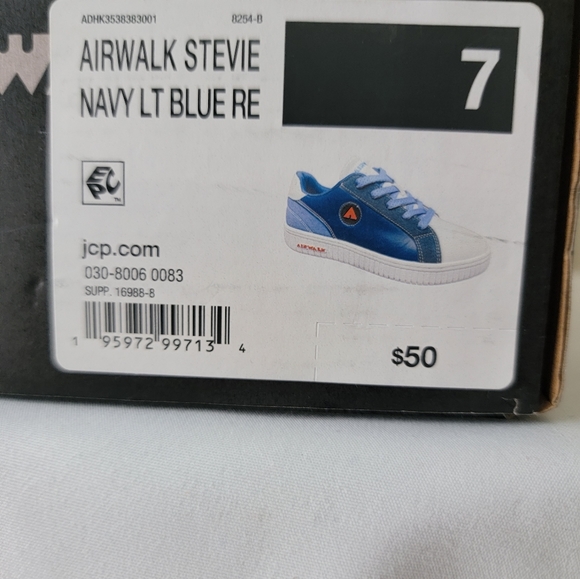 NIB-AIRWALK STEVIE NAVY LIGHT BLUE SKATE SNEAKERS- MEN'S SIZE 7 - Picture 9 of 10